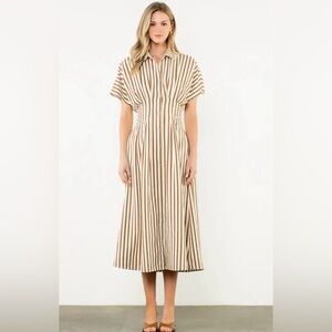 BNWT THML Jennifer Pintuck Striped Maxi Dress Size XS